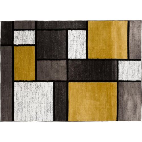  Rugshop Contemporary Modern Boxes Area Rug 5 3 X 7 3 BlueGray