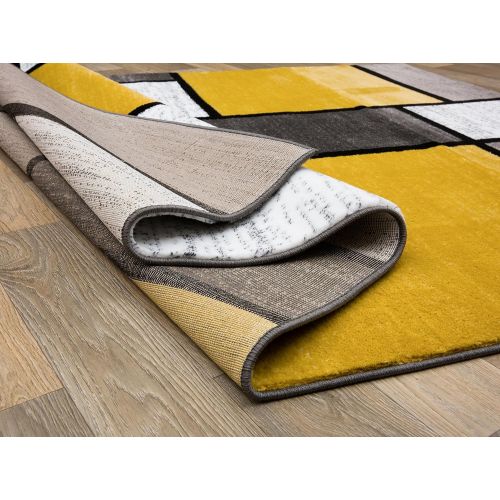  Rugshop Contemporary Modern Boxes Area Rug 5 3 X 7 3 BlueGray