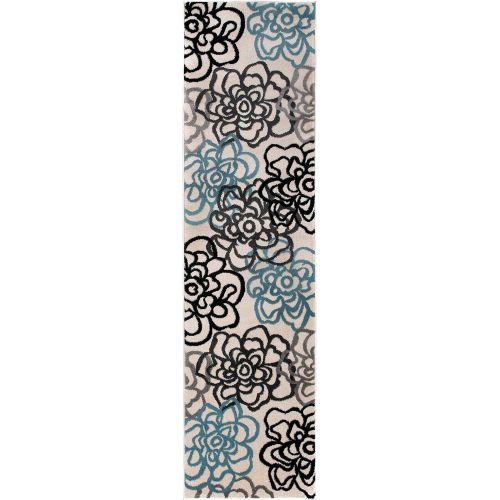  Rugshop Contemporary Modern Floral Flowers Area Rug, 5 3 x 7 3, Gray