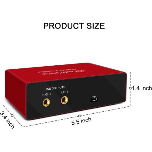  RuiPuo USB Audio Interface with Mic Preamplifier XLR audio interface 48v 2 channel for streaming Support Instrument Guitar or Bass Smartphone Tablet Computer and Other Equipment Recording