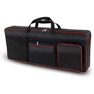 Ruibo 61 Key Keyboard Gig Bag Case,Portable Durable Keyboard Piano Waterproof 600D Oxford Cloth with 10mm Cotton Padded Case Gig Bag 40x16x6 / Black+Red