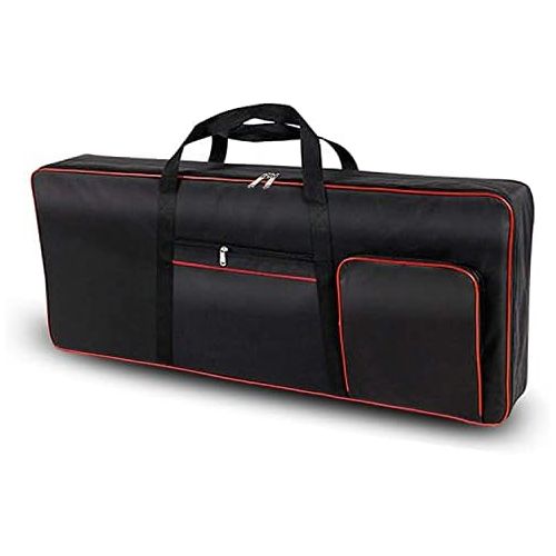  Ruibo 61 Key Keyboard Gig Bag Case,Portable Durable Keyboard Piano Waterproof 600D Oxford Cloth with 10mm Cotton Padded Case Gig Bag 40x16x6 / Black+Red