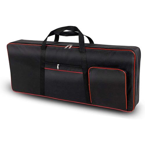  Ruibo 61 Key Keyboard Gig Bag Case,Portable Durable Keyboard Piano Waterproof 600D Oxford Cloth with 10mm Cotton Padded Case Gig Bag 40x16x6 / Black+Red