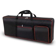 [아마존베스트]Ruibo 61 Key Keyboard Gig Bag Case,Portable Durable Keyboard Piano Waterproof 600D Oxford Cloth with 10mm Cotton Padded Case Gig Bag 40x16x6 / Black+Red