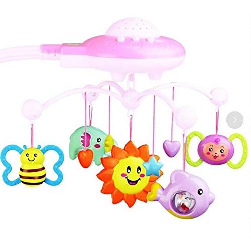  Ruimin 1PC Baby Bed Bell Baby Bedding Crib Musical Bed Bell Baby Crib Decoration Newborn Gift Light Flash Nusery Lullaby Toys (Blue)