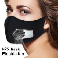Ruishenger Smart Electric Masks Fresh Air Purifying Mask Anti Pollution Mask N95 for Exhaust Gas, Pollen Allergy, PM2.5, Running, Cycling and Outdoor Activities (Black, mask)