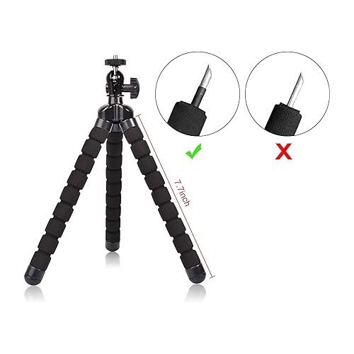  Phone Mini Tripod, Ruittos Premium Flexible Mobile Phone Tripod Stand Compatible with iPhone Samsung Go Pro, Small Digital Camera, Black