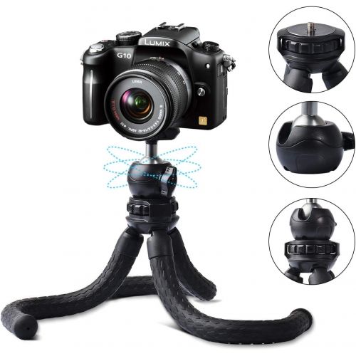  [아마존베스트]Ruittos Phone Tripod, Cell Phone Flexible Tripod Octopus with Bluetooth Camera Remote, Mobile Tripod Mount Adapter, Compatible with iPhone 11 Xs Samsung Andriod Live Streaming Vlog