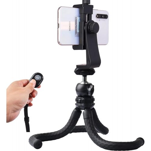  [아마존베스트]Ruittos Phone Tripod, Cell Phone Flexible Tripod Octopus with Bluetooth Camera Remote, Mobile Tripod Mount Adapter, Compatible with iPhone 11 Xs Samsung Andriod Live Streaming Vlog