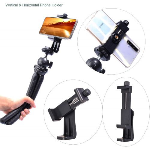  [아마존베스트]Ruittos Phone Tripod, Cell Phone Flexible Tripod Octopus with Bluetooth Camera Remote, Mobile Tripod Mount Adapter, Compatible with iPhone 11 Xs Samsung Andriod Live Streaming Vlog