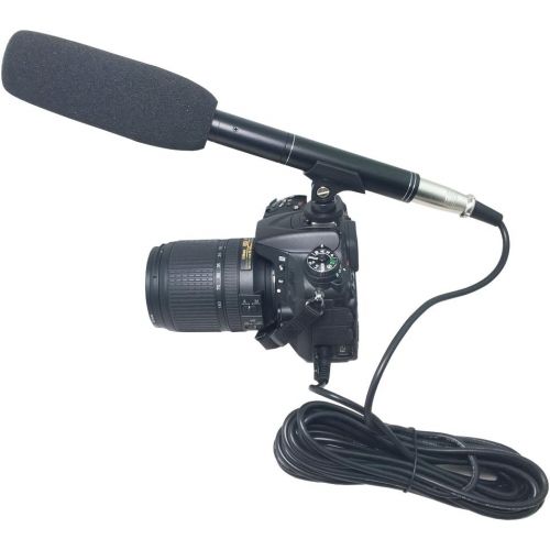  [아마존베스트]Bestshoot Condenser Interview Microphone Photography Shotgun Mic for Video Camcorders DSLR DV Camcorder 11 inches/27cm Camera Microphone with Metal Holder, Anti-Wind Foam Cap XLR C