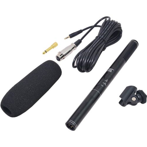  [아마존베스트]Bestshoot Condenser Interview Microphone Photography Shotgun Mic for Video Camcorders DSLR DV Camcorder 11 inches/27cm Camera Microphone with Metal Holder, Anti-Wind Foam Cap XLR C