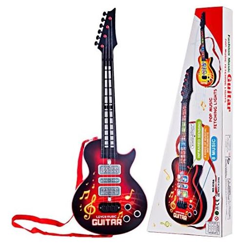  [아마존베스트]RuiyiF Kids Guitar, Beginner Electric Toy Guitar for Boys Girls Toddlers 21 Inch (Red)