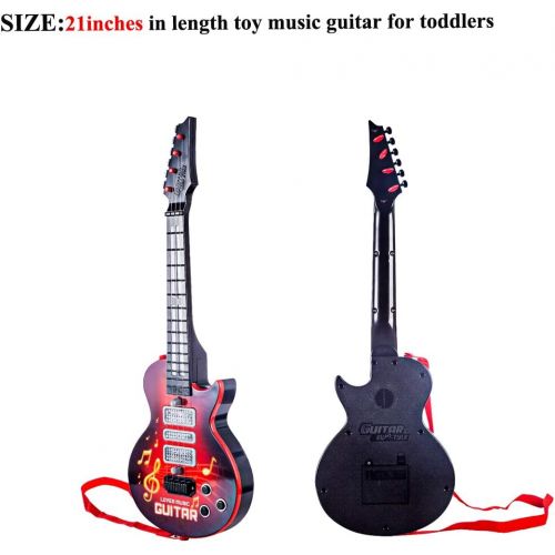  [아마존베스트]RuiyiF Kids Guitar, Beginner Electric Toy Guitar for Boys Girls Toddlers 21 Inch (Red)