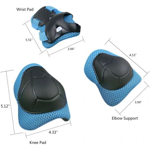  [아마존베스트]RuiyiF 7Pcs Sports Protective Gear for Kids, Elbow Pads Knee Pads with Wrist Guard and Helmet for Multi Sports: Cycling Skateboard Bicycle Scooter Roller Skate