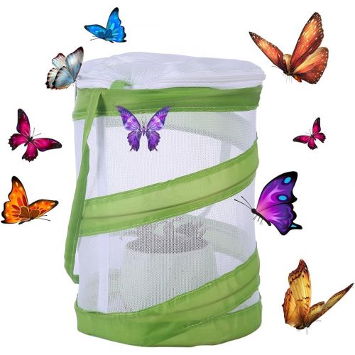  [아마존베스트]RuiyiF 2 Pack Insect and Butterfly Habitat Terrarium Pop-up Monarch Butterfly Cage Insect Growing Kits for Kids
