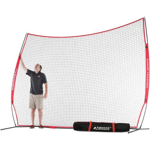  Rukket Sports Rukket 12x9ft Barricade Backstop Net, Indoor and Outdoor Lacrosse, Basketball, Soccer, Field Hockey, Baseball, Softball Barrier Netting for Backyard, Park, and Residential Use