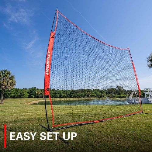  Rukket Sports Rukket 12x9ft Barricade Backstop Net, Indoor and Outdoor Lacrosse, Basketball, Soccer, Field Hockey, Baseball, Softball Barrier Netting for Backyard, Park, and Residential Use