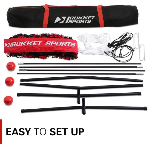  Rukket Sports Rukket 6pc Baseball/Softball Bundle 7x7 Hitting Net 3 Weighted Training Balls Strike Zone Target Carry Bag Practice Batting, Pitching, Catching Backstop Screen Equipment Training A