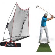 [아마존베스트]Rukket Sports Rukket 3pc Golf Net Bundle, 10x7ft Haack Golf Hitting Net, Tri Turf Mat & Carry Bag, Practice Driving Indoor and Outdoor, Golfing at Home Swing Training Aids by SEC Coach Chris Haa