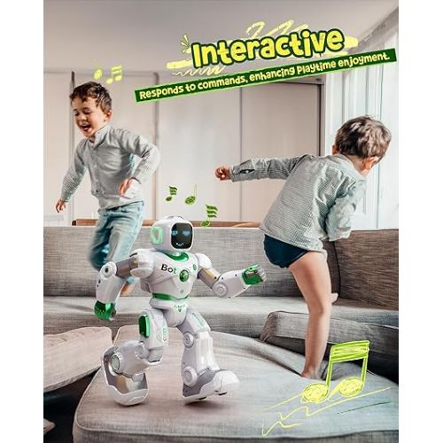  Ruko Large Intelligent Robot Toys for Kids, Voice and App Control Smart Remote Control Carle Robots, Programmable Interactive Music Girls Boys Toys, Gifts for Kids 4 5 6 7 8 9 Year old