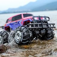 Ruko 1601AMP3 Amphibious RC Truck for Girls, IPX6 Warterproof Monster Truck, 1:10 Large Remote Control Car for All Terrain, 2 Rechargeable Batteries for 50 Min Fun Time, Gifts for Kids