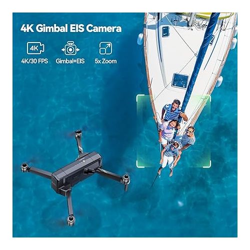  Ruko F11GIM2 Drones with Gimbal+EIS 4K Camera for Adults, 96 Min Long Flight Time 9800ft Long Range FPV, Auto Return Home with GPS, Foldable Quadcopter with Landing Pad, FAA Remote ID Compliant