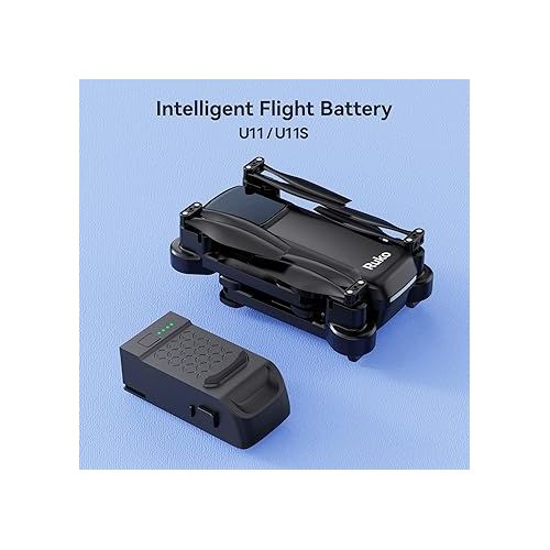  Ruko U11/U11S Drone Intelligent Flight Battery Replacement for U11/U11S RC Quadcopter Drone, 7.4V 1200mAh/8.88Wh Li-po Rechargeable Battery and USB Cable, Black