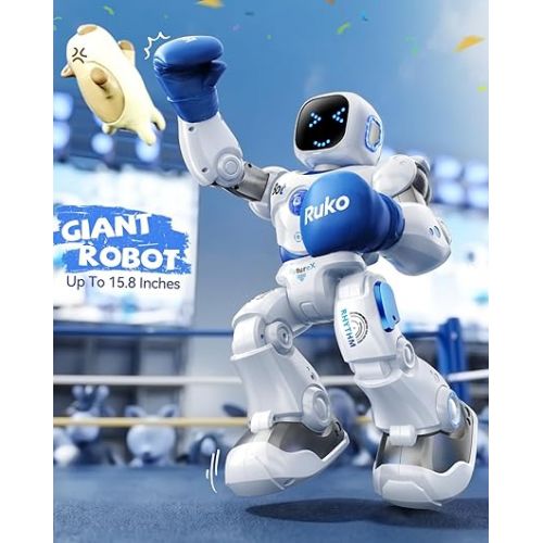  Ruko 1088 Smart Robots for Kids, Large Programmable Interactive RC Robot with Voice Control, APP Control, Present for 4 5 6 7 8 9 Years Old Kids Boys and Girls