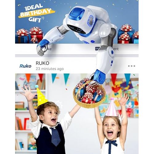  Ruko 1088 Smart Robots for Kids, Large Programmable Interactive RC Robot with Voice Control, APP Control, Present for 4 5 6 7 8 9 Years Old Kids Boys and Girls