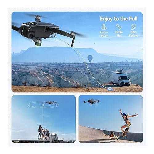  Ruko GPS Drone with Camera 4K for adults, 90 Min Long Flight, Auto-return 245g Foldable Quadcopter for Beginners, Follow Me, Circle Fly, Waypoints, Brushless Motor, 5Ghz WiFi Video Transmisson