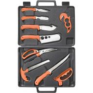 RUKO RUK0131 Wild for Game Processing Set with Orange Handles/Hard Nylon Case & Cutting Board (11 Piece)