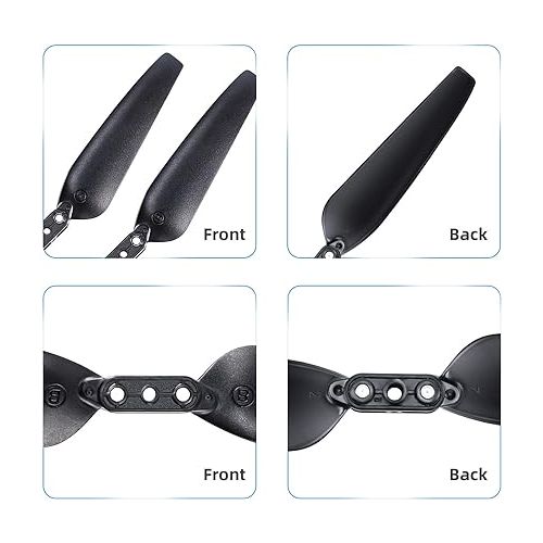  Ruko U11/U11S Original Replacement Propeller, Blades for U11/U11S, Durable Material Easy Install, Spare Part Replacement and Foldbale Propellers, Provide Safe Flight, 4PCS(Black)