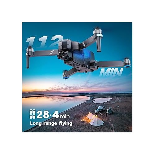  Ruko F11GIM2 4B Drones with Camera for Adults 4k,FAA Remote ID Comply,2-Axis Gimbal + Eis, 112mins Fly Time 4 Batteries, 9800ft Long Range, gps