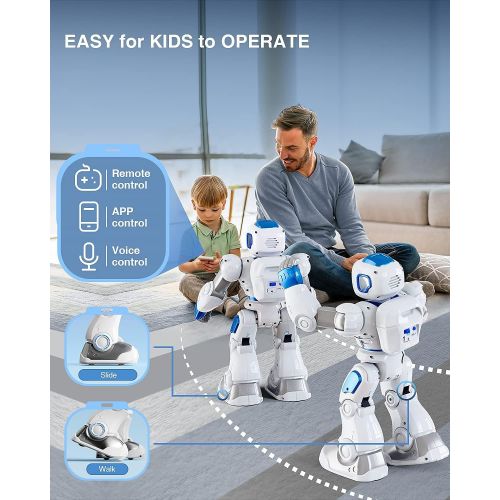  Ruko Smart Robots for Kids, Large Programmable Interactive RC Robot with Voice Control, APP Contol, Present for 4 5 6 7 8 9 Years Old Kids Boys and Girls