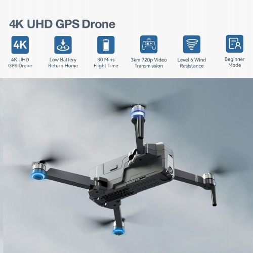  Ruko F11 Pro Drones with Camera for Adults 4K UHD Camera Live Video 30 Mins Flight Time with GPS Return Home Brushless Motor-Black（with Carrying Case）