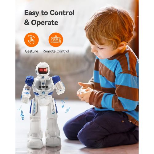  [아마존베스트]Ruko 6088 Programmable Robot, Gesture Sensing Intelligent Remote Control Robot for Kids 3-8years, Christmas Birthday Gift