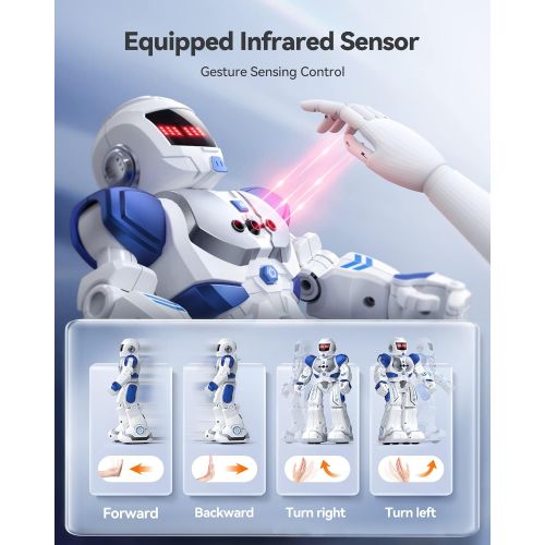  [아마존베스트]Ruko 6088 Programmable Robot, Gesture Sensing Intelligent Remote Control Robot for Kids 3-8years, Christmas Birthday Gift