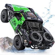 Ruko C11 Amphibious RC Cars 1:10 Scale Large Monster Truck, 2.4 GHz Waterproof Remote Control Car, 4WD Off Road Vehicle with 2 Rechargeable Batteries for 40 Mins Play, Gift for Adu