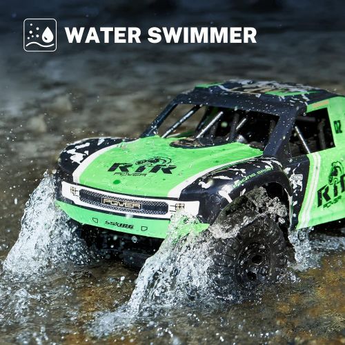  Ruko C11 Amphibious RC Cars 1:10 Scale Large Monster Truck, 2.4 GHz Waterproof Remote Control Car, 4WD Off Road Vehicle with 2 Rechargeable Batteries for 40 Mins Play, Gift for Adu