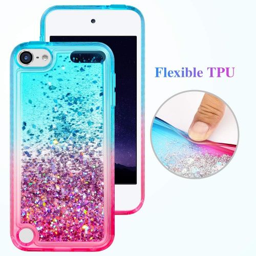  [아마존베스트]iPod Touch 5 6 7 Case, iPod Touch Case 5th 6th 7th Generation for Girls, Ruky Quicksand Series Glitter Flowing Liquid Floating Bling Diamond Flexible TPU Cute Case for iPod Touch 5