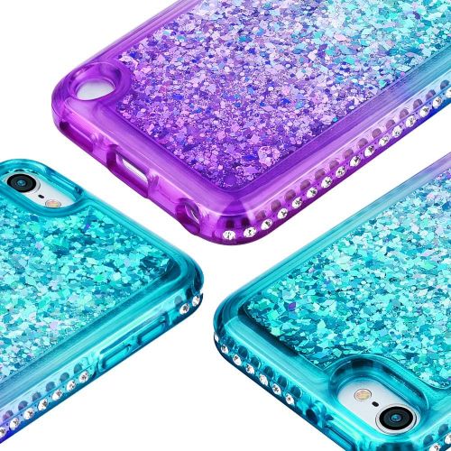  [아마존베스트]iPod Touch 5 6 7 Case, iPod Touch Case 5th 6th 7th Generation for Girls, Ruky Quicksand Series Glitter Flowing Liquid Floating Bling Diamond Flexible TPU Cute Case for iPod Touch 5