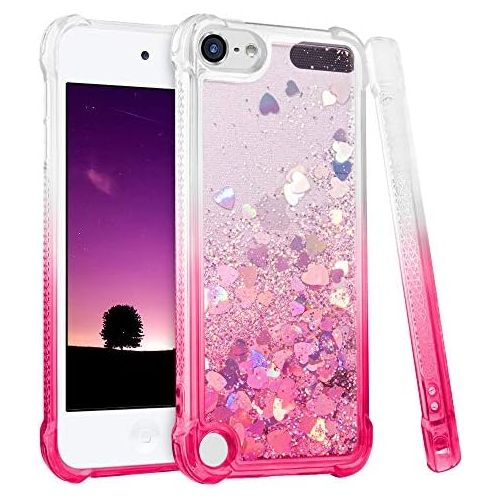  [아마존베스트]iPod Touch 7th 6th 5th Generation Case, iPod Touch 7 6 5 Case, Ruky [Gradient Quicksand Series] Glitter Flowing Liquid Floating Flexible TPU Girls Case for iPod Touch 7 6 5 (Gradie