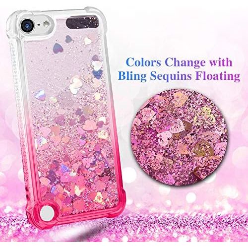  [아마존베스트]iPod Touch 7th 6th 5th Generation Case, iPod Touch 7 6 5 Case, Ruky [Gradient Quicksand Series] Glitter Flowing Liquid Floating Flexible TPU Girls Case for iPod Touch 7 6 5 (Gradie