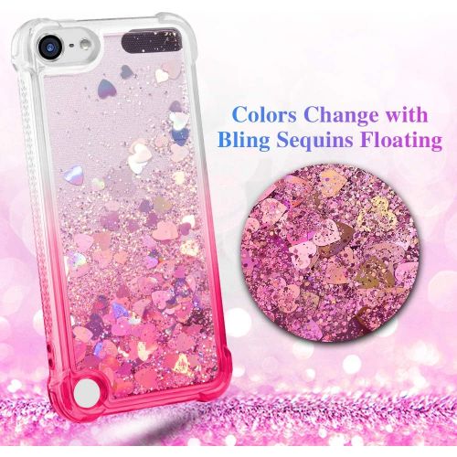  [아마존베스트]iPod Touch 7th 6th 5th Generation Case, iPod Touch 7 6 5 Case, Ruky [Gradient Quicksand Series] Glitter Flowing Liquid Floating Flexible TPU Girls Case for iPod Touch 7 6 5 (Gradie