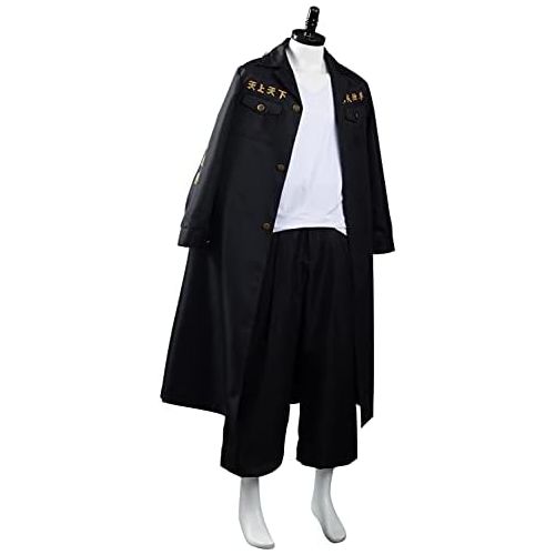  할로윈 용품Ruleewe Mens Manjiro Sano Cosplay Costume Halloween Carnival Outfit Black Coat