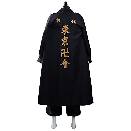  할로윈 용품Ruleewe Mens Manjiro Sano Cosplay Costume Halloween Carnival Outfit Black Coat