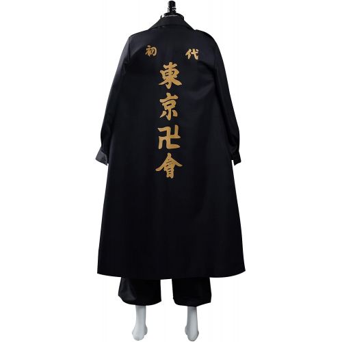  할로윈 용품Ruleewe Mens Manjiro Sano Cosplay Costume Halloween Carnival Outfit Black Coat