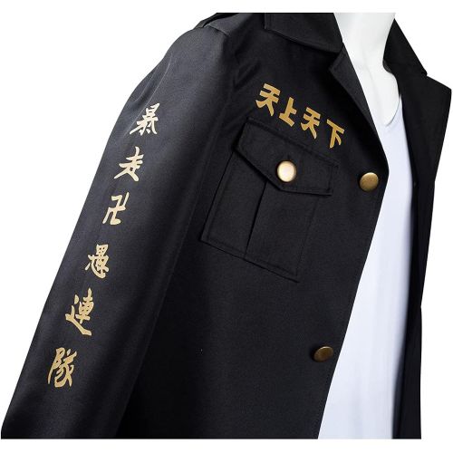  할로윈 용품Ruleewe Mens Manjiro Sano Cosplay Costume Halloween Carnival Outfit Black Coat