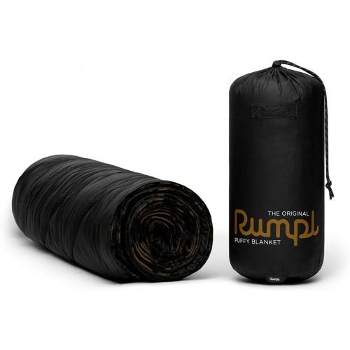  Rumpl The Original Puffy Printed Outdoor Camping Blanket for Traveling, Picnics, Beach Trips, Concerts Black, 2-Person